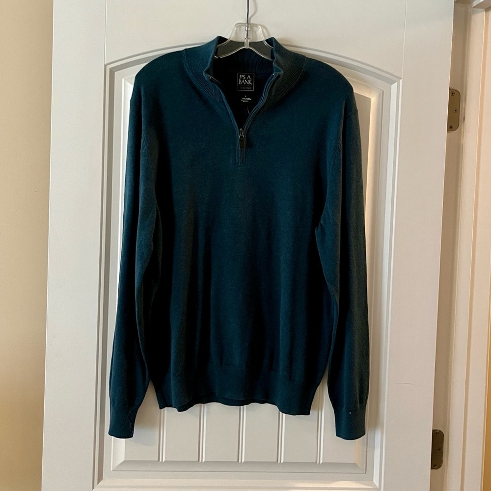 Jos. A. Bank Men's L green  Zip-Up Sweater